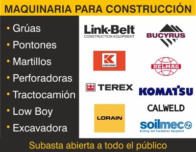 Subasta de Maquinaria y Equipo para Construcción