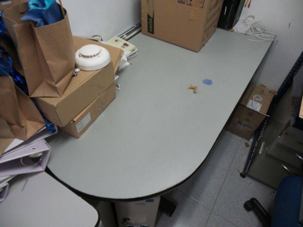 Lote 141 - 3 Mesas de trabajo y dos archiveros chicos de tres cajones - Imagen 6