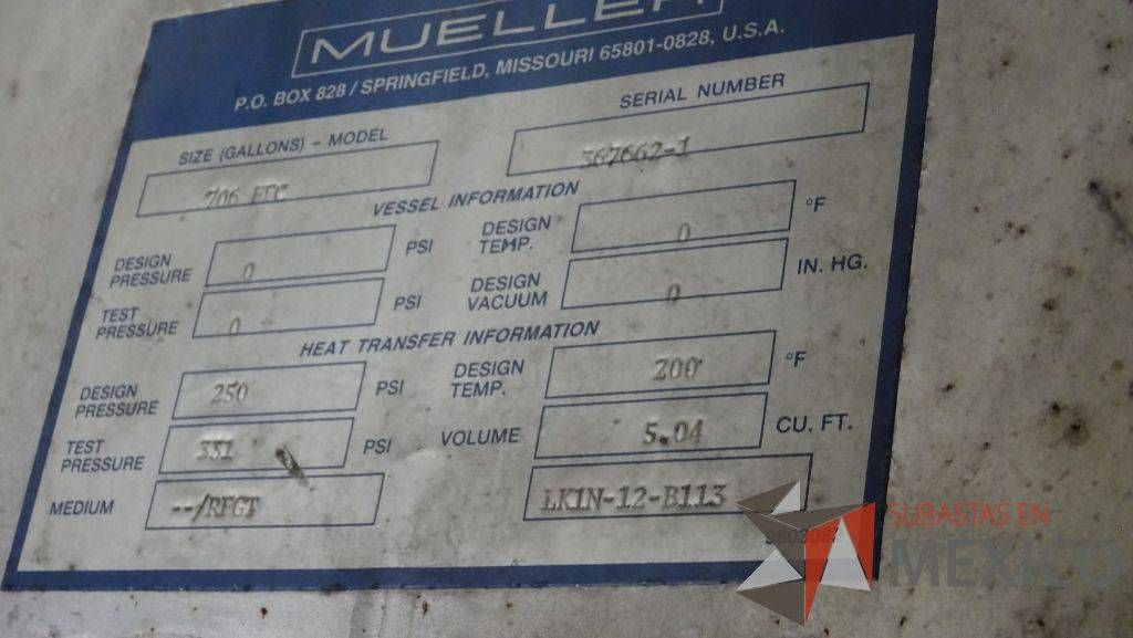 Lote 096 - 2 Enfriadores de Placas, Temp. 200 ºF, Volumen 5.04 CU. FT., 250 PSI - Imagen 6