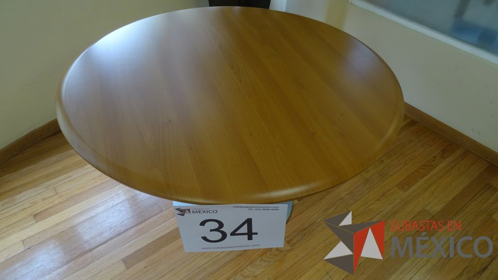 Lote 039 - Escritorio de madera en L con archivero y mesa redonda - Imagen 6