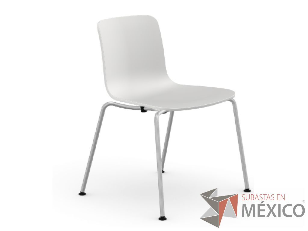 Lote 041 - Hal tube armless apilable con carcasa en polipropileno teñido color blanca.