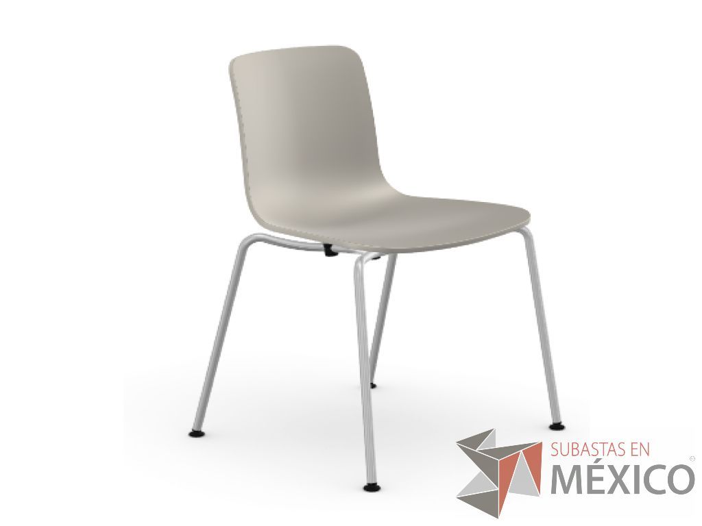 Lote 042 - Hal tube armless apilable con carcasa en polipropileno teñido color warmgrey.