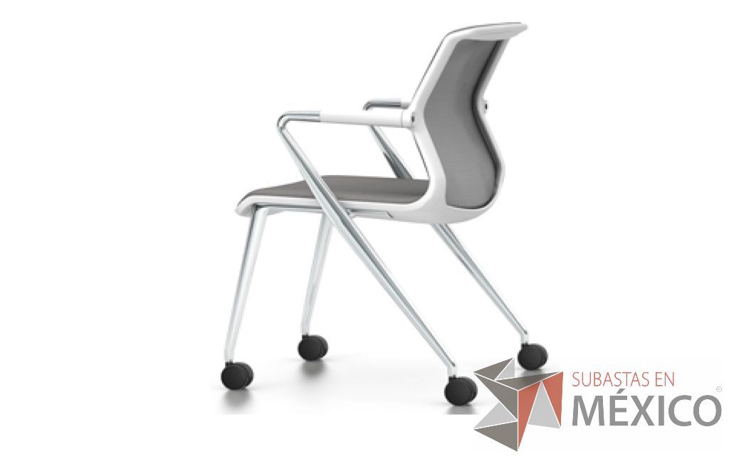 Lote 130 - Unix chair. Respaldo y asiento con malla Silk Mesh, bastidor posterior gris y estructura de aluminio pulido.