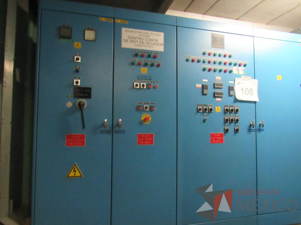 Lote 108 - Centro de controles de motores y tablero de control del secador - Imagen 3