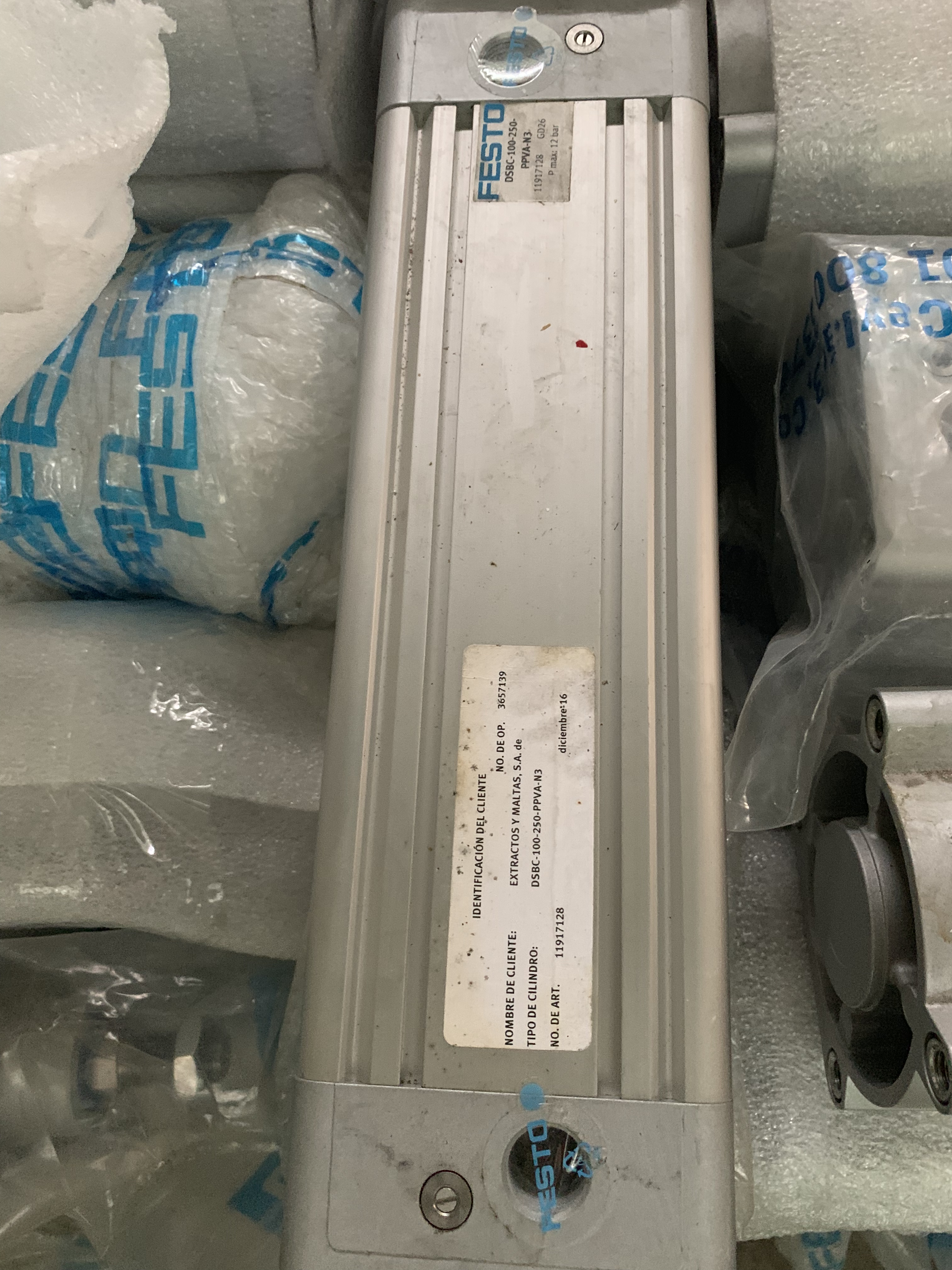Lote 342 - 60 Cilindros neumáticos marca FESTO DSBC -100-250-PPVA-N3 para descarga de secador 2