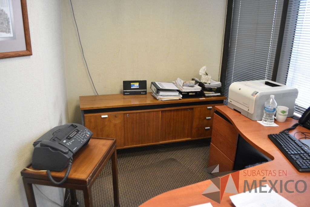 Lote 005 - Oficina ejecutiva, escritorio, credenza, archivero, mesa de apoyo - Imagen 9