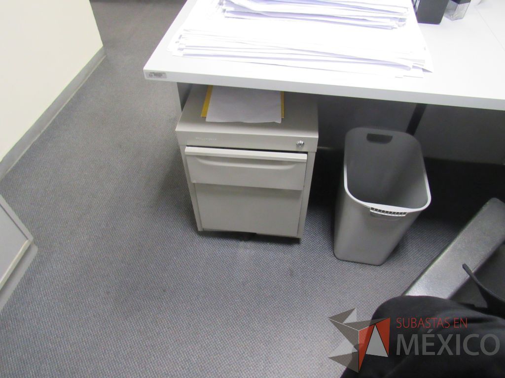 Lote 564 - Estación de trabajo para 2 personas con mampara y librero con 3 entrepaños - Imagen 4