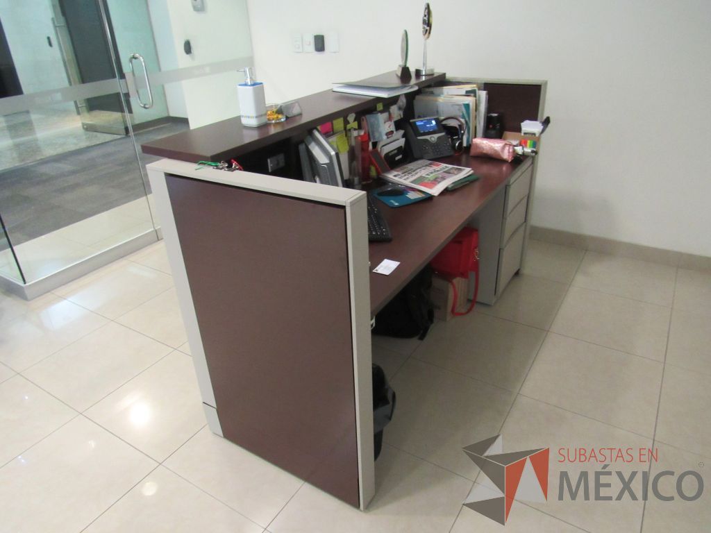 Lote 001 - Mueble de recepción con archivero vertical de 3 cajones y repisa - Imagen 6