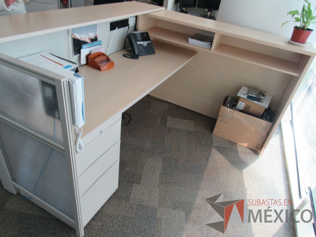 Lote 013 - Muebles de recepción con archivero vertical de 3 cajones y 2 repisas. - Imagen 6