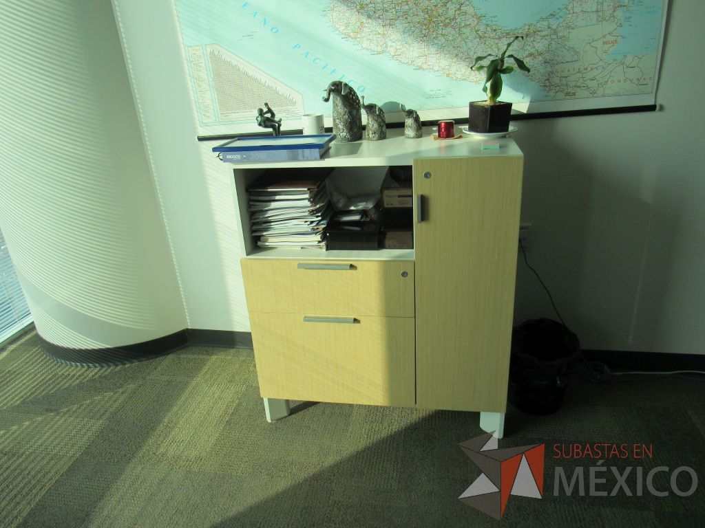 Lote 004 - Gabinete con 1 puerta y escritorio en escuadra con cubierta tipo madera - Imagen 7