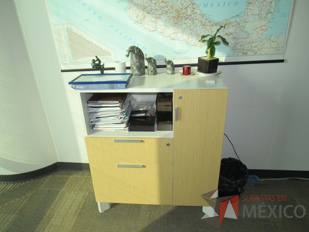 Lote 004 - Gabinete con 1 puerta y escritorio en escuadra con cubierta tipo madera - Imagen 9