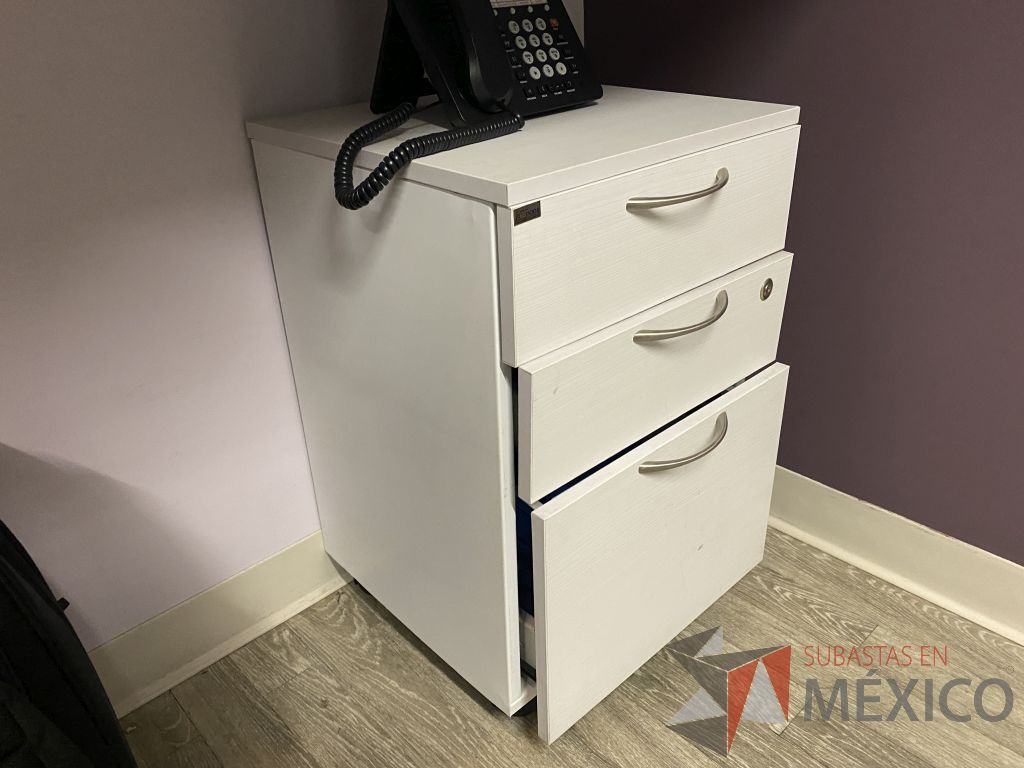 Lote 001 - Oficina Ejecutiva con Escritorio en escuadra, Gabinete y Archivero. - Imagen 12