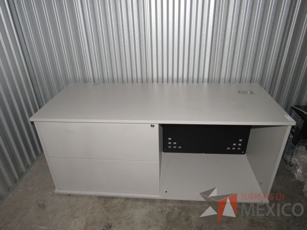 Lote 003 - Credenza con 2 cajones, Archivero vertical y 2 Base metálica