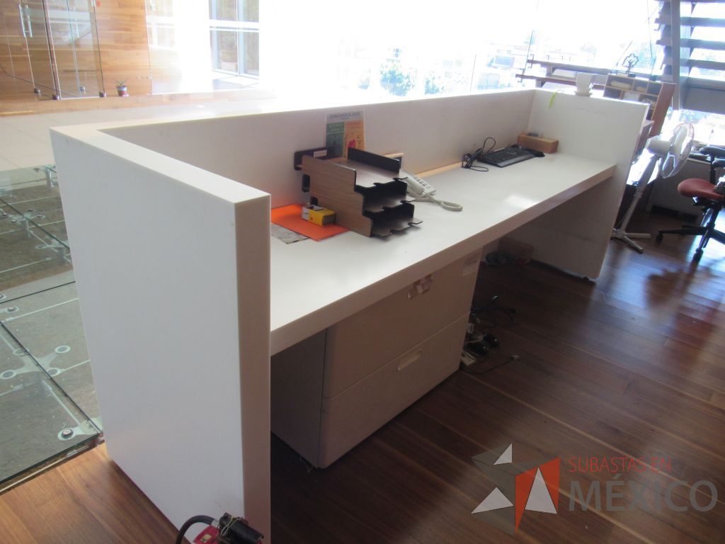 Lote 001 - Mueble de recepción con cubierta tipo mármol y Gabinete con 2 puertas - Imagen 7