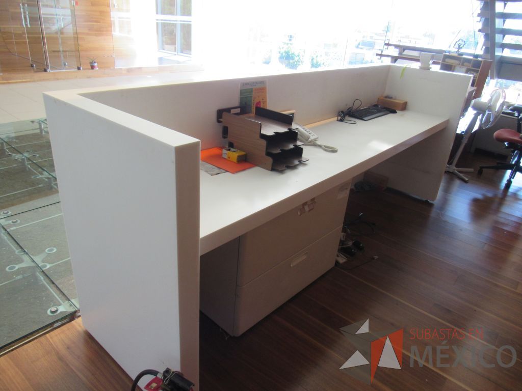 Lote 001 - Mueble de recepción con cubierta tipo mármol y Gabinete con 2 puertas - Imagen 8