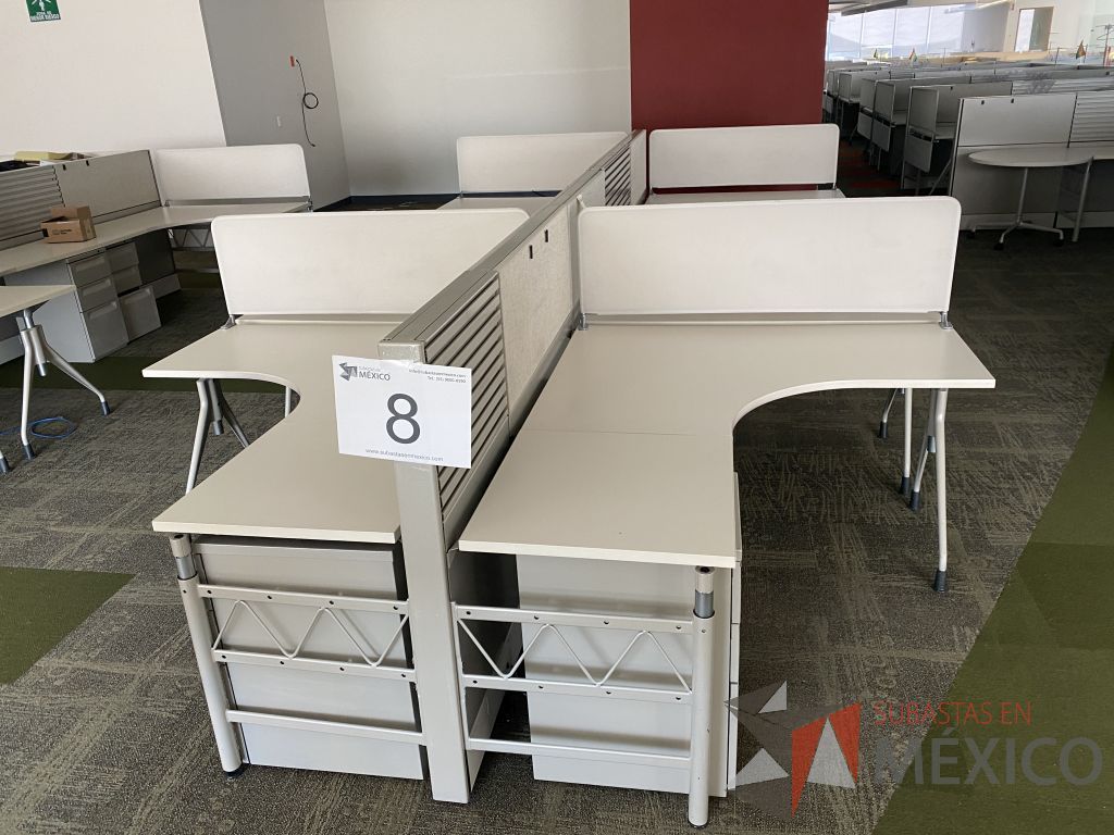 Lote 008 - Estación de trabajo para 6 personas con 6 archiveros verticales - Imagen 22