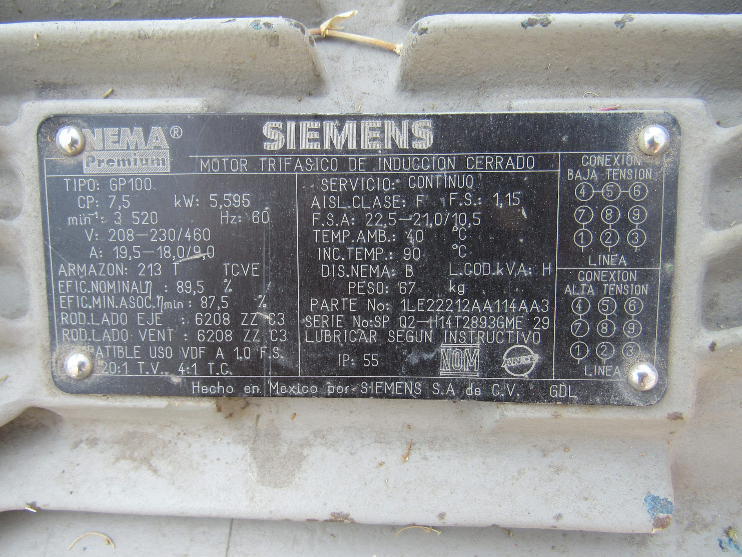 Lote 001 - Estructura metálica con 2 bombas eléctricas (7,5 CP, 5595 KW, 67 KG) y tablero de control - Imagen 17