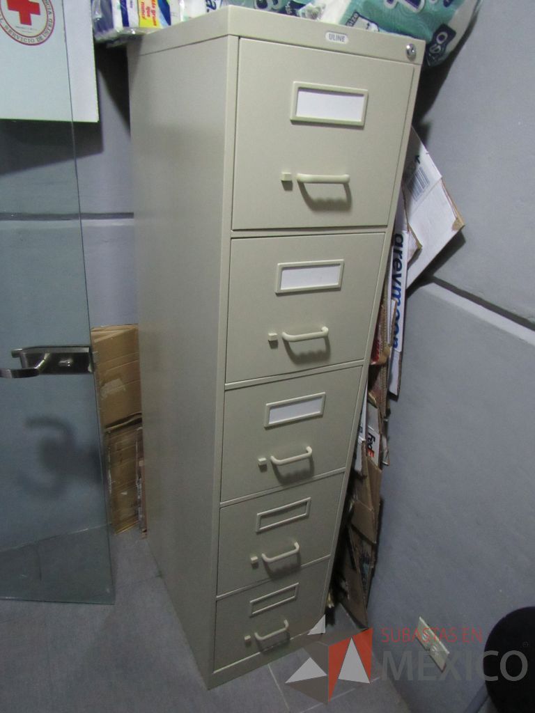 Lote 023 - Archivero metálico vertical con 4 cajones color beige. - Imagen 3