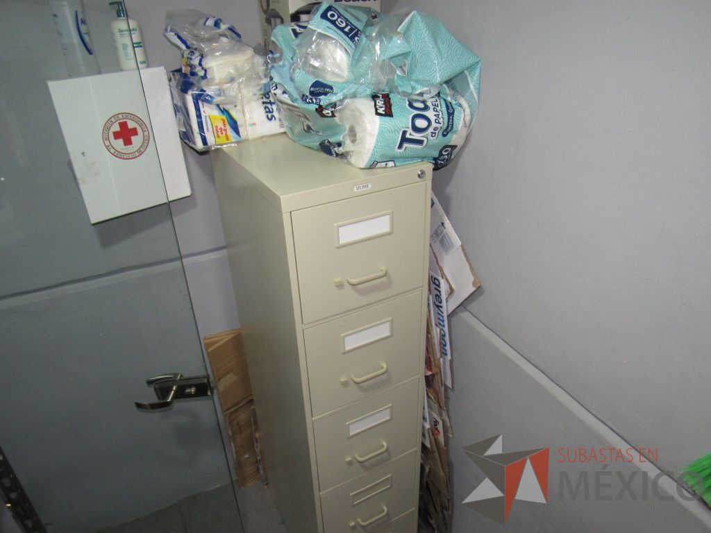Lote 023 - Archivero metálico vertical con 4 cajones color beige. - Imagen 5