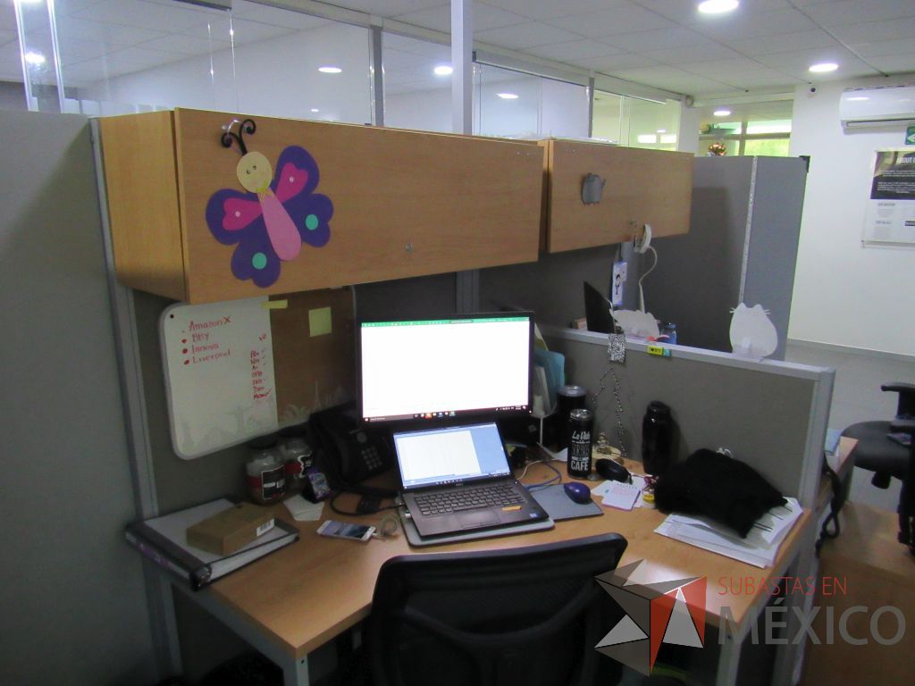 Lote 032 - Estación de trabajo para 2 personas de mampara alta color gris - Imagen 13