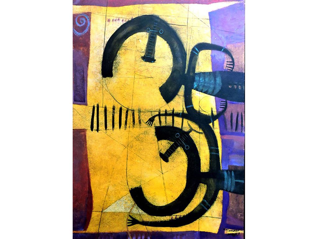 Lote 089 - Arturo Morin - Los chinos - Mixta sobre tela