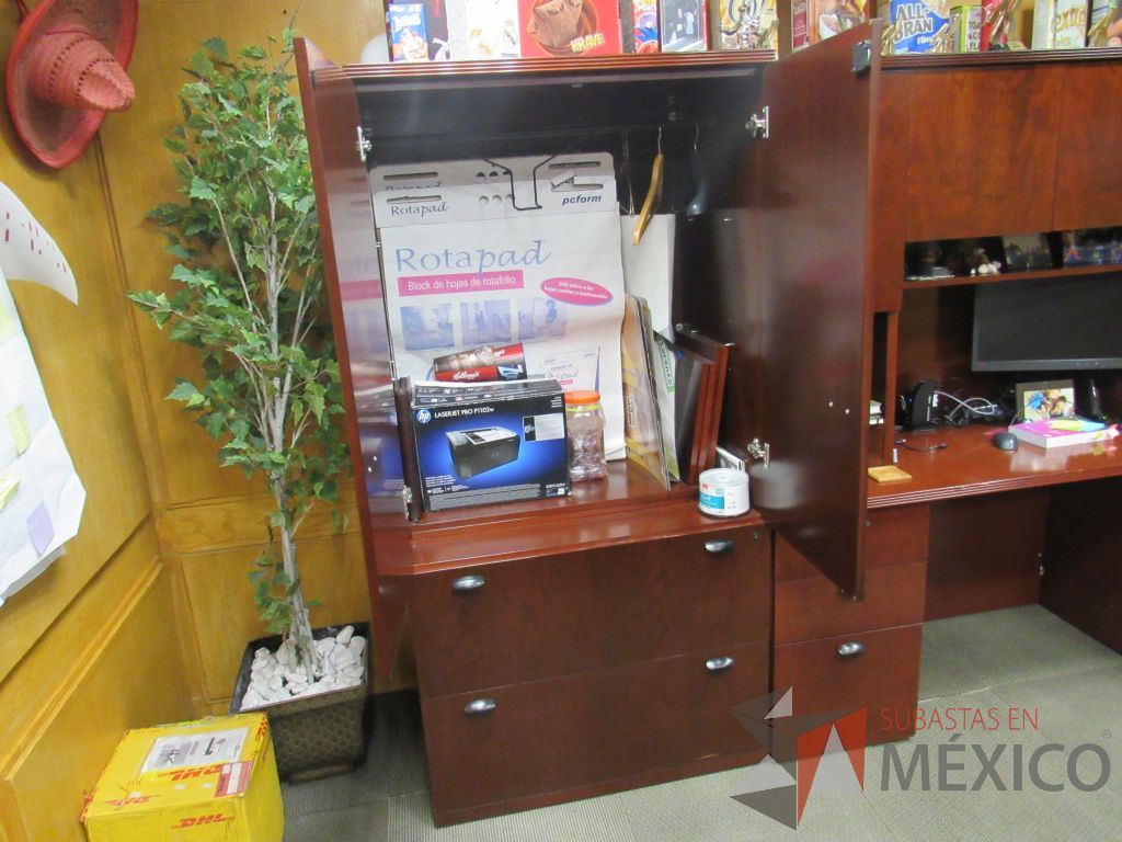 Lote 002 - Oficina Ejecutiva con Escritorio tipo madera, Gabinete y Mesa de juntas - Imagen 8