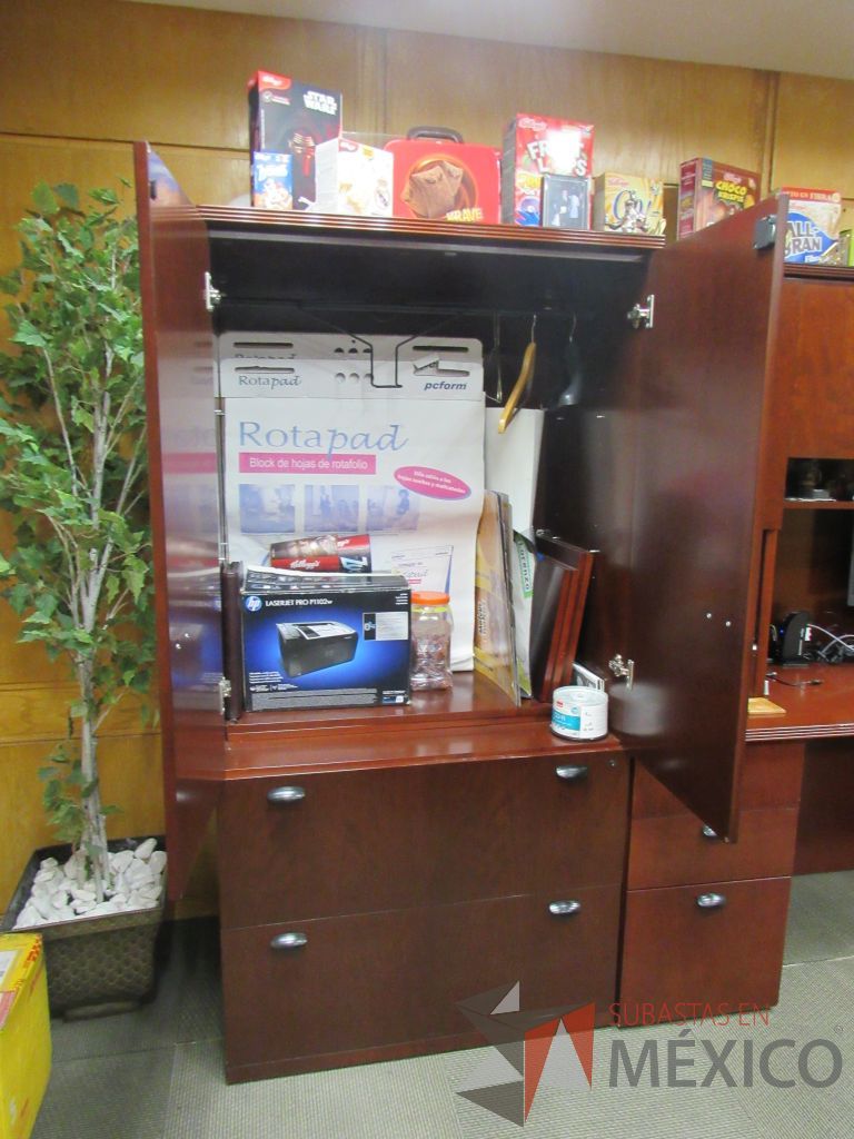 Lote 002 - Oficina Ejecutiva con Escritorio tipo madera, Gabinete y Mesa de juntas - Imagen 9