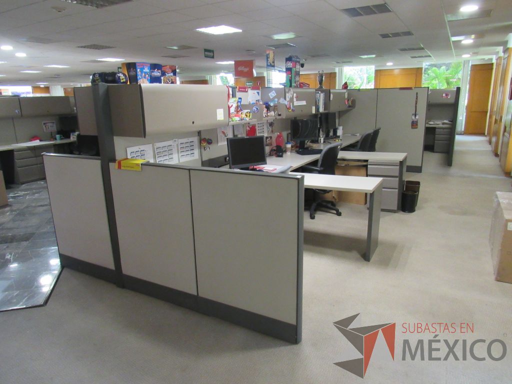 Lote 004 - Estación de trabajo de mampara alta para 12 personas con 11 archiveros de pedestal de 3 cajones - Imagen 4