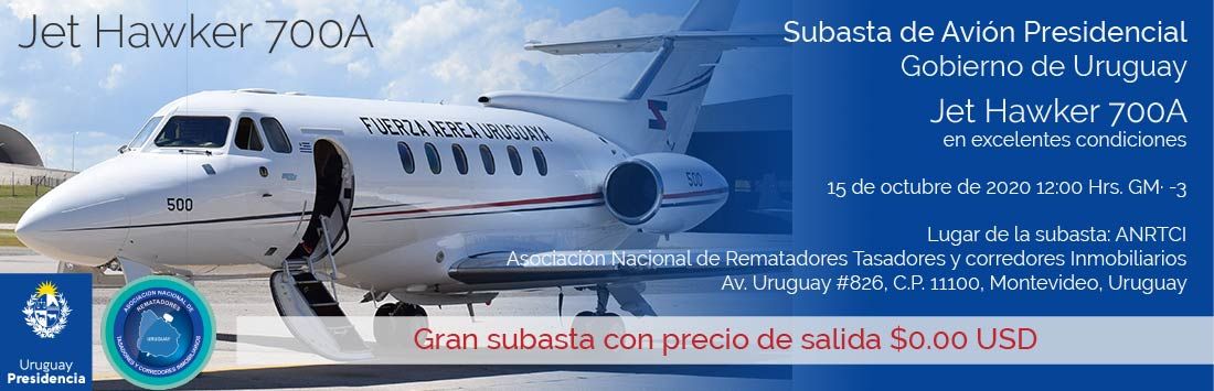 Subasta de Jet Hawker 700 A - Gobierno de Uruguay