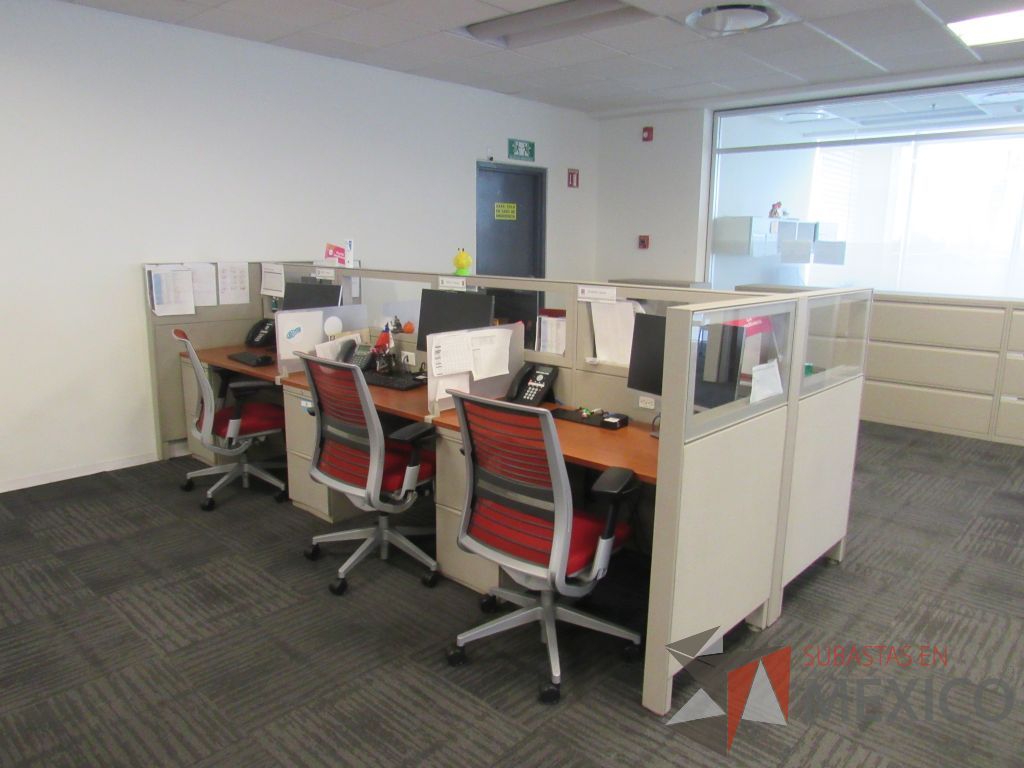 Lote 132 - Estación de trabajo para 6 personas de mampara baja con 6 archiveros de pedestal de 2 cajones - Imagen 13