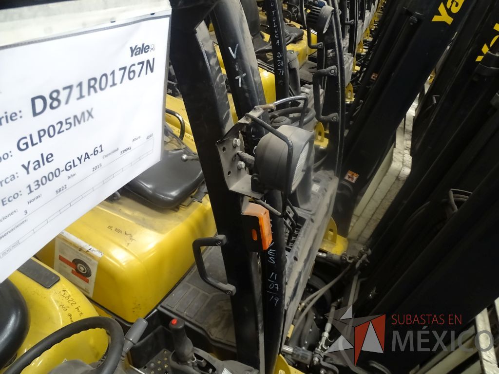 Lote 013 - Montacargas Yale GLP25RK-21L, Gas, Año 2015 - Imagen 9