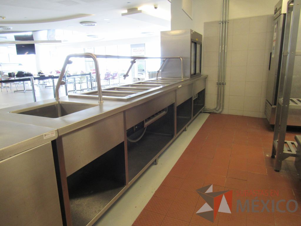 Lote 003 - Barra de servicio sin exhibidores 5 baños maría para alimentos y barra deslizadora de charolas - Imagen 22