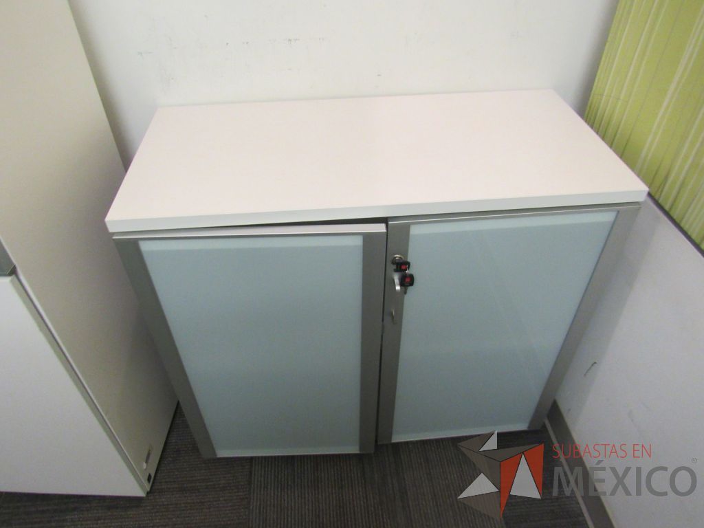Lote 001 - 2 Gabinetes con 2 puertas, 1 entrepaño y cubierta color blanco - Imagen 11
