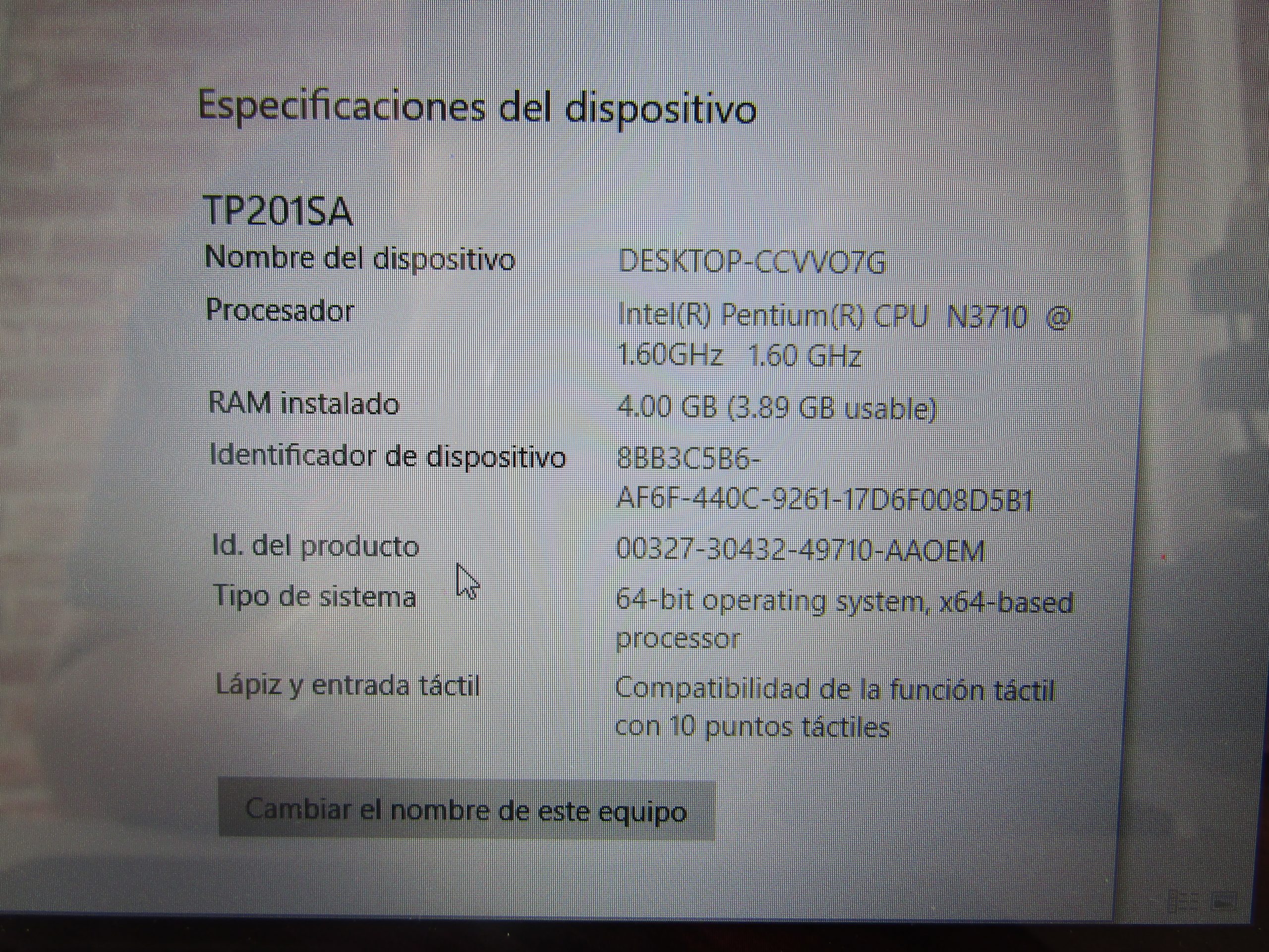 Lote 006 - Laptop ASUS, Modelo: TP201SA. , RAM 4.00 GB con cargador - Imagen 5