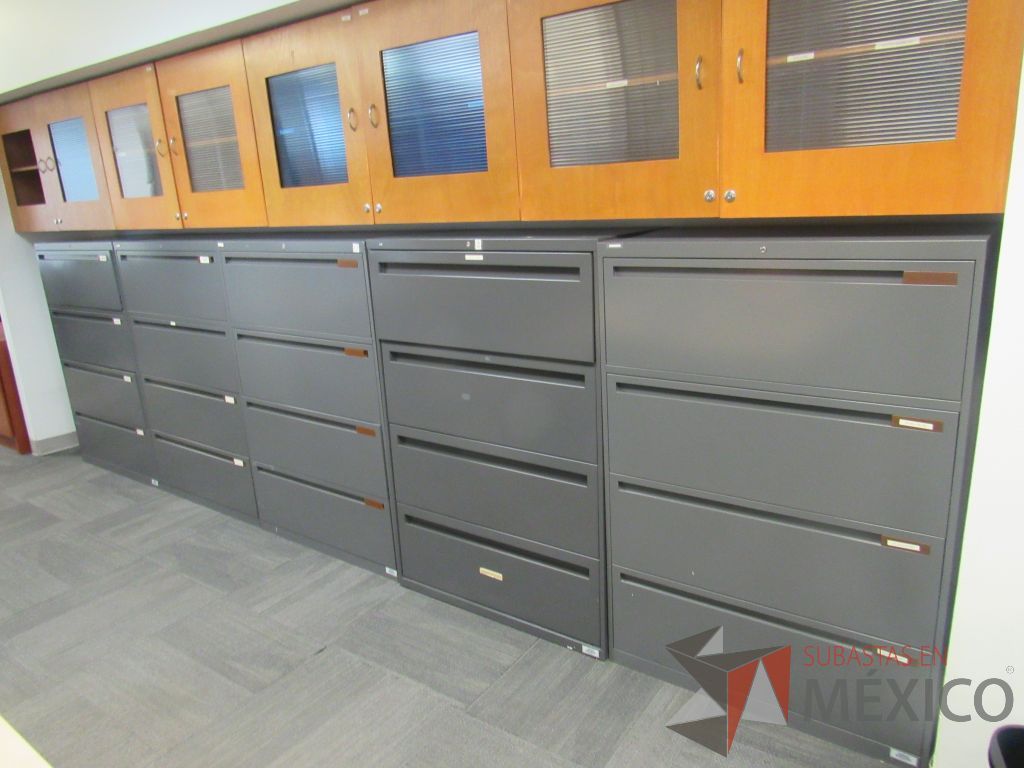 Lote 159b - Archivero metálico horizontal de 4 cajones color gris