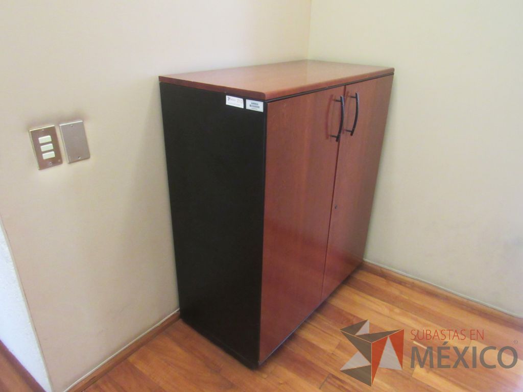 Lote 200 - Gabinete de 2 puertas, 2 entrepaños negros y cubierta color café - Imagen 2
