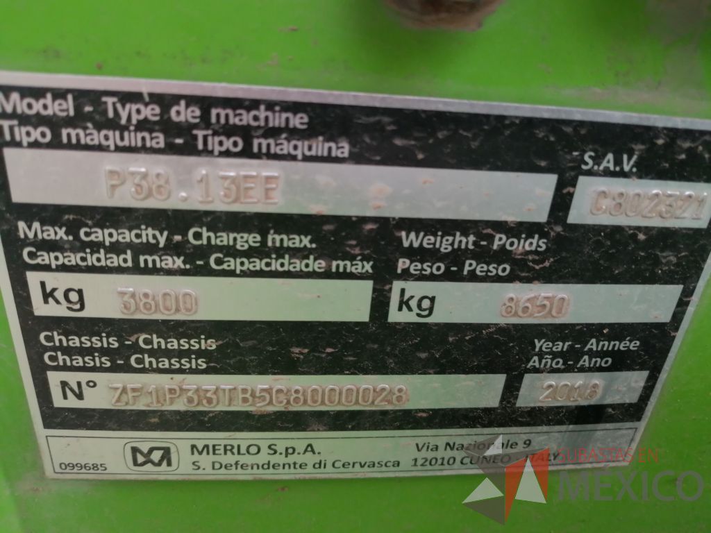 Lote 002 - Manipulador telescopio, Modelo: P38.13EE, Marca: MERLO - Imagen 35