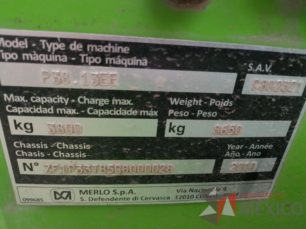 Lote 002 - Manipulador telescopio, Modelo: P38.13EE, Marca: MERLO - Imagen 36