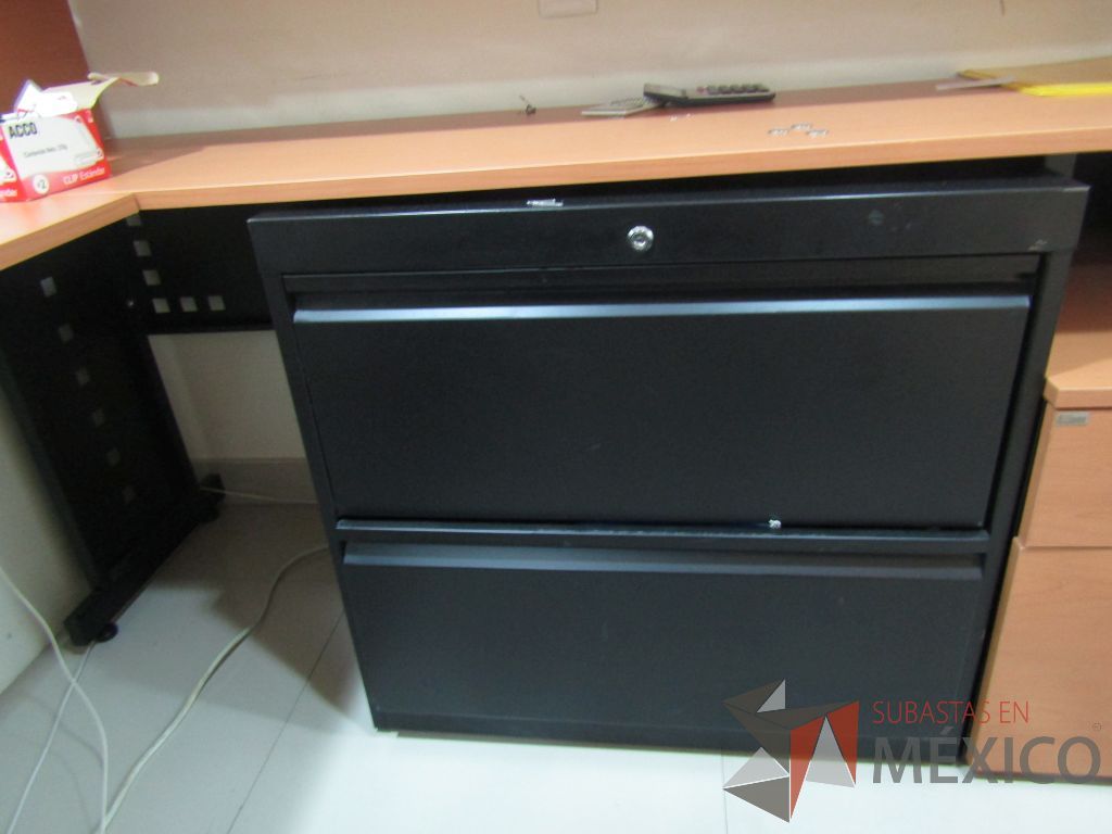 Lote 012 - Archivero horizontal metálico de 2 cajones color negro - Imagen 2