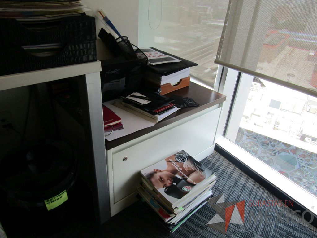 Lote 066 - Oficina Operativa con Escritorio, Mesa de Apoyo Triangular con Ruedas y Gabinete - Imagen 26