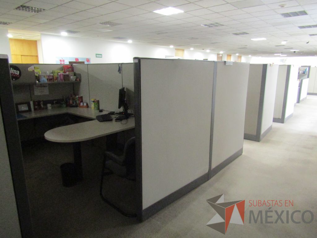 Lote 008 - Estación de trabajo para 8 personas con mampara alta con 8 gavetas - Imagen 4