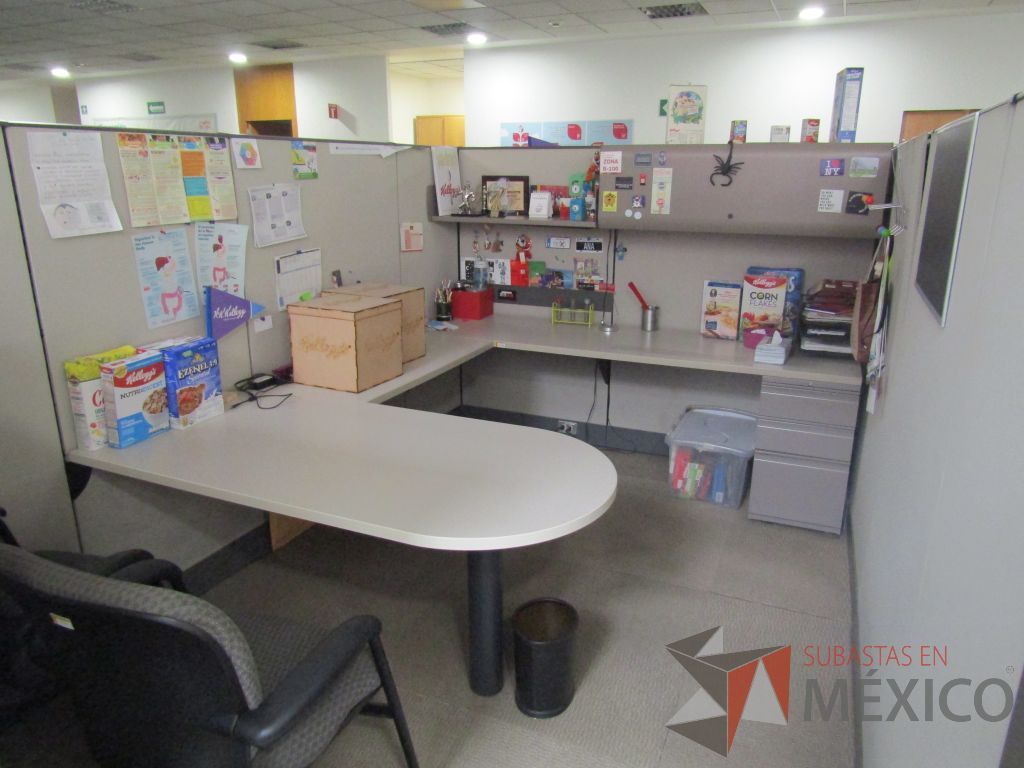 Lote 008 - Estación de trabajo para 8 personas con mampara alta con 8 gavetas - Imagen 20