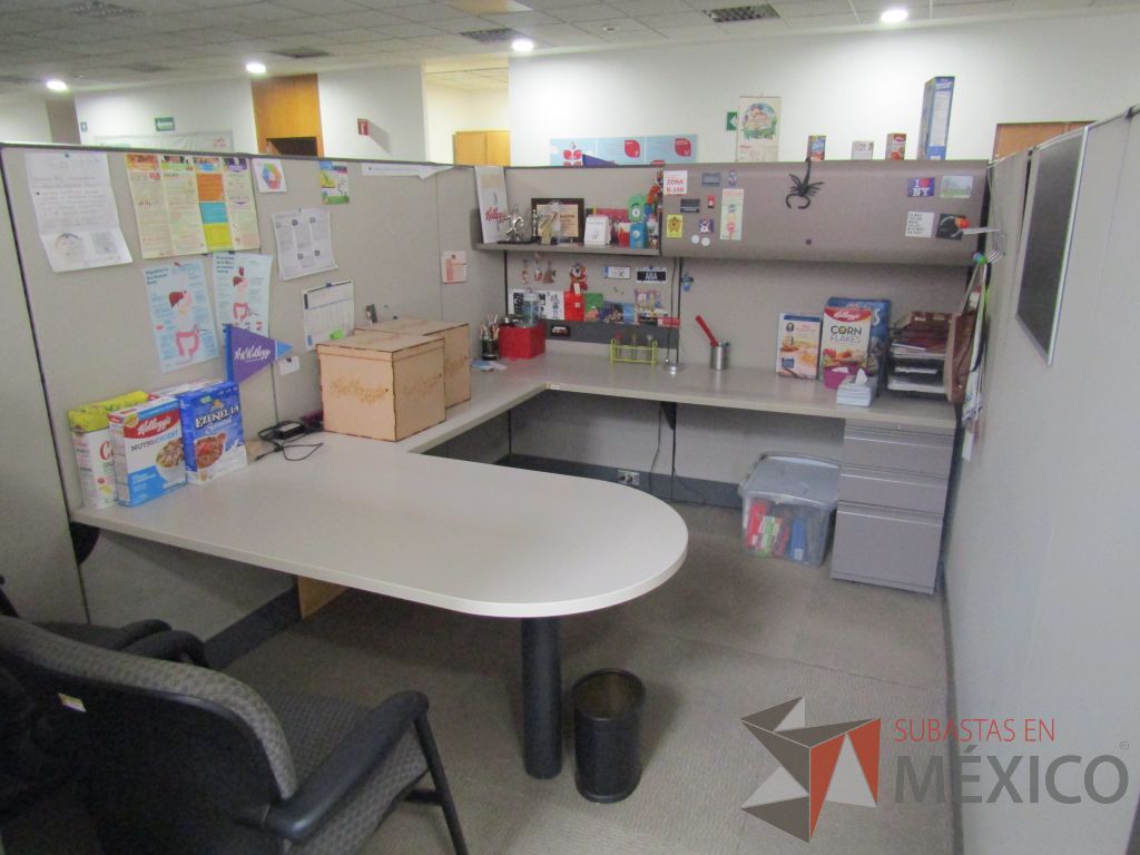 Lote 008 - Estación de trabajo para 8 personas con mampara alta con 8 gavetas - Imagen 21
