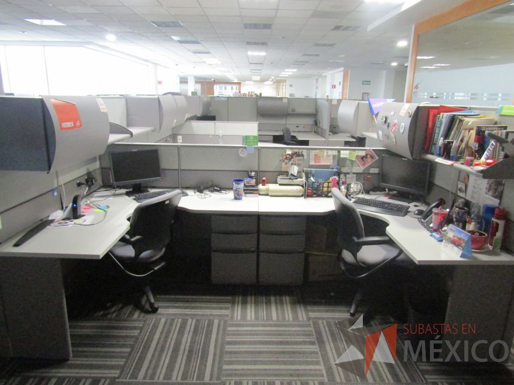 Lote 026 - Estación de trabajo para 22 personas con mampara alta con 22 gavetas - Imagen 24