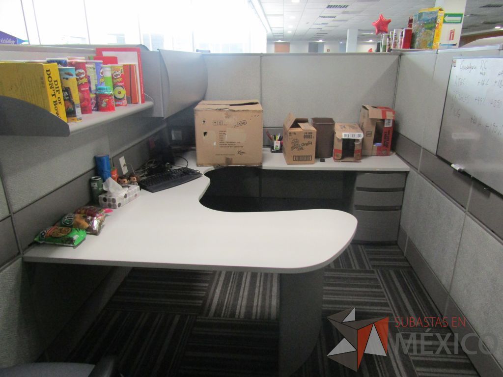 Lote 029 - Estación de trabajo para 12 personas con mampara alta con 12 gavetas - Imagen 22