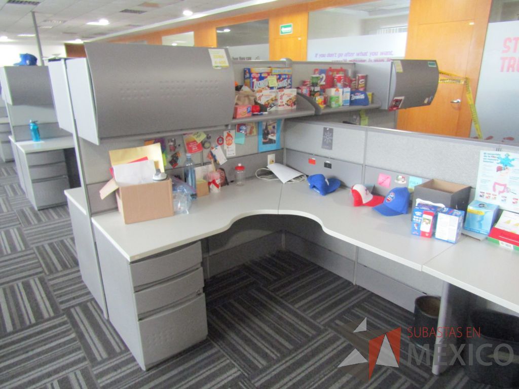 Lote 032 - Estación de trabajo para 20 personas con mampara alta con 20 gavetas - Imagen 24