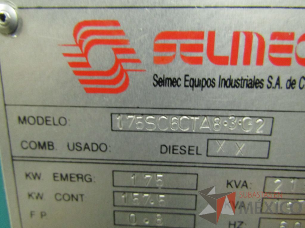Lote 002 - Planta de emergencia Selmec con Motor Cummins, 175 KW, 219 KVA - Imagen 48