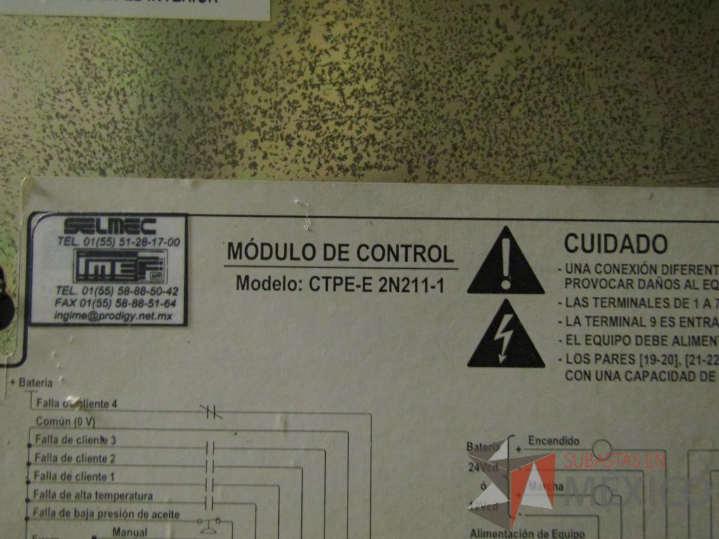Lote 002 - Planta de emergencia Selmec con Motor Cummins, 175 KW, 219 KVA - Imagen 10
