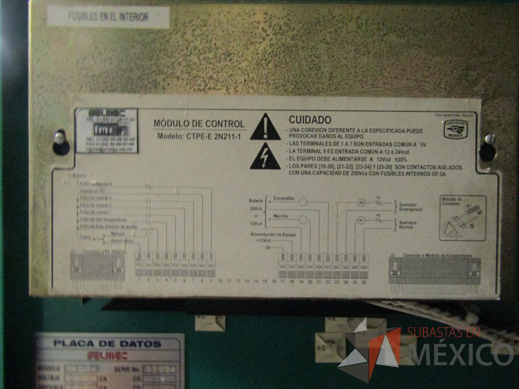 Lote 002 - Planta de emergencia Selmec con Motor Cummins, 175 KW, 219 KVA - Imagen 9