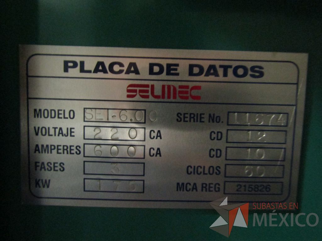 Lote 002 - Planta de emergencia Selmec con Motor Cummins, 175 KW, 219 KVA - Imagen 8